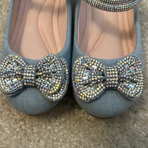 Link memory foam girls Dress Shoes with Sparkle Bow size 11 - Picture 2 of 7
